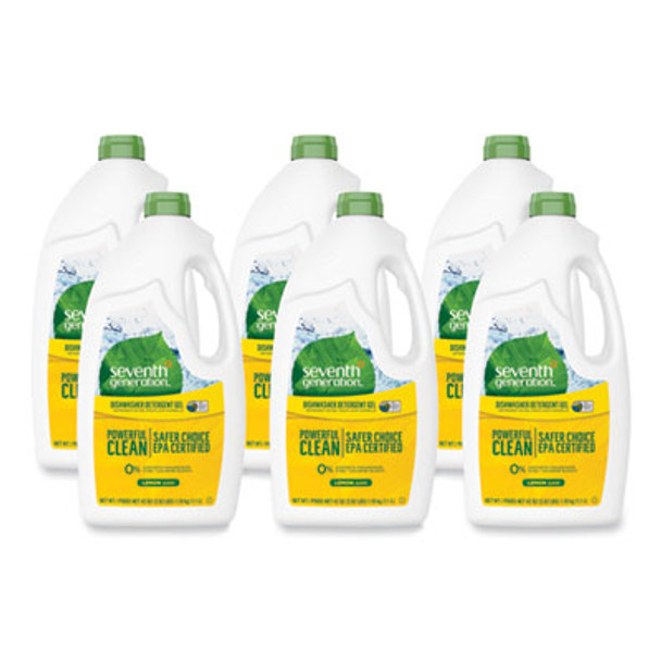 Natural Automatic Dishwasher Gel, Lemon, 42 Oz Bottle, 6/Carton