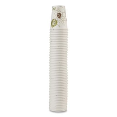 Pathways Paper Hot Cups, 8 Oz, White/Brown, 50/Pack