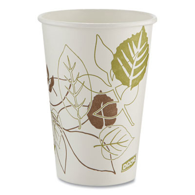 Pathways Paper Hot Cups, 16 Oz, White/Brown, 50/Sleeve, 20 Sleeves/Carton