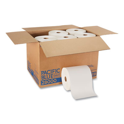 Pacific Blue Select Premium Nonperforated Paper Towels, 2-Ply, 7.88 x 350 Ft, White, 12 Rolls/Carton