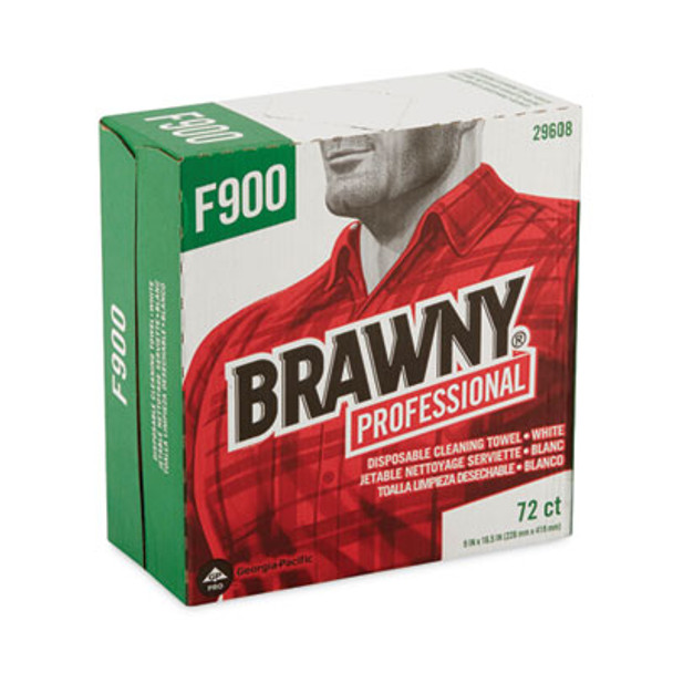 Flax 900 Heavy Duty Cloths, 9 x 16.5, White, 72/Box, 10 Box/Carton