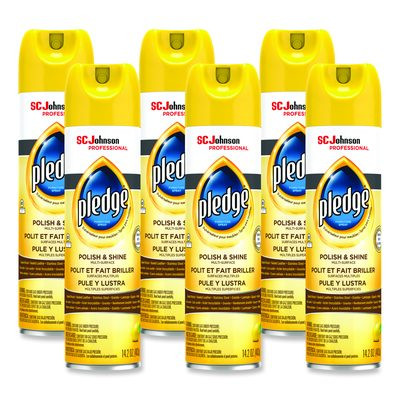 Furniture Polish, Lemon Scent, 14.2 Oz Aerosol Spray, 6/Carton