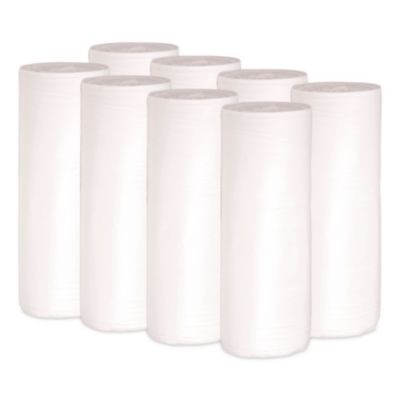 Low-Density Waste Can Liners, 30 Gal, 0.6 Mil, 30" x 36", White, Perforated Roll, 25 Bags/Roll, 8 Rolls/Carton