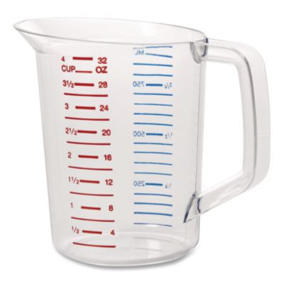 Bouncer Measuring Cup, 32 Oz, Plastic, Clear