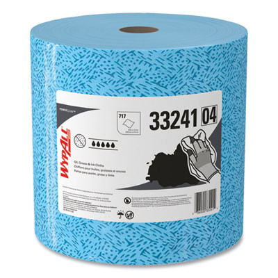 Power Clean Oil, Grease And Ink Cloths, Jumbo Roll, 9.8 x 12.2, Blue, 717/Roll