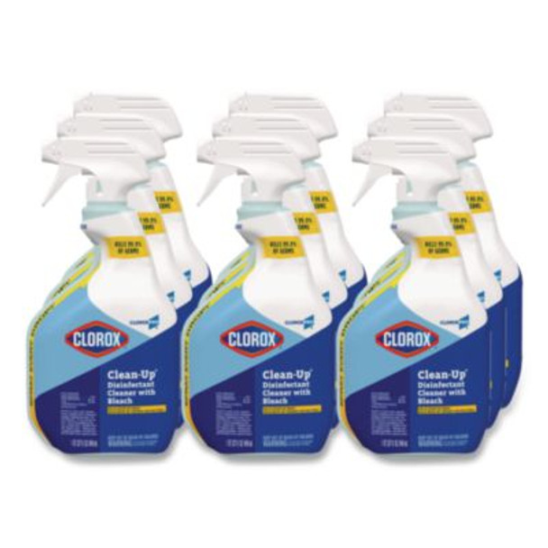 Cloroxpro Clean-Up Disinfectant Cleaner With Bleach, 32 Oz Smart Tube Spray, 9/Carton