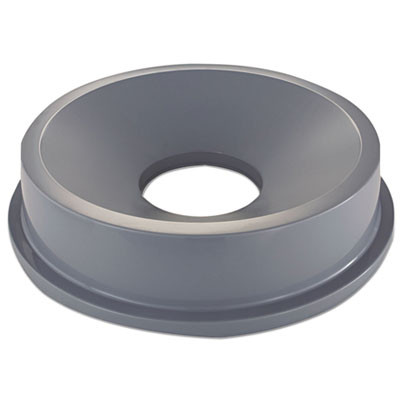 Round Brute Funnel Top Receptacle, For 32-Gallon Containers, 22.38" Diameter x 5h, Gray