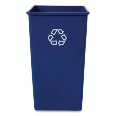 Square Recycling Container, 50 Gal, Plastic, Blue