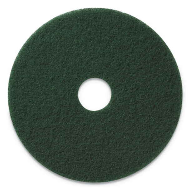 Scrubbing Pads, 17" Diameter, Green, 5/Carton
