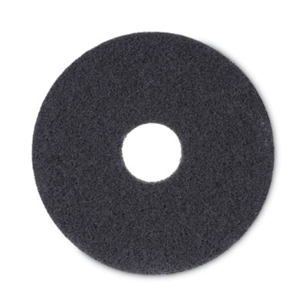 Stripping Floor Pads, 13" Diameter, Black, 5/Carton