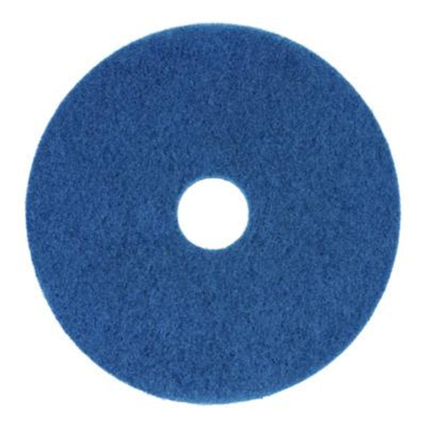 Scrubbing Floor Pads, 14" Diameter, Blue, 5/Carton