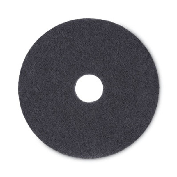 Stripping Floor Pads, 16" Diameter, Black, 5/Carton