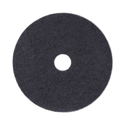 Stripping Floor Pads, 19" Diameter, Black, 5/Carton