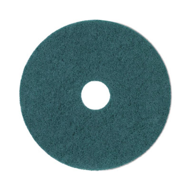 Heavy-Duty Scrubbing Floor Pads, 19" Diameter, Green, 5/Carton