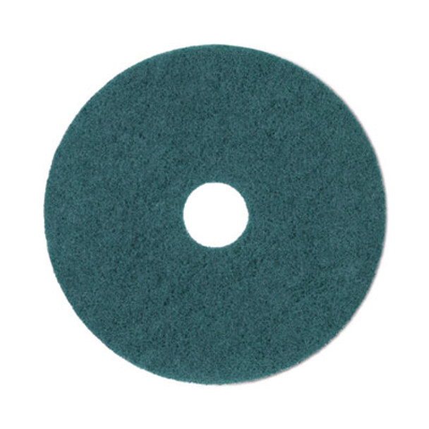 Heavy-Duty Scrubbing Floor Pads, 20" Diameter, Green, 5/Carton
