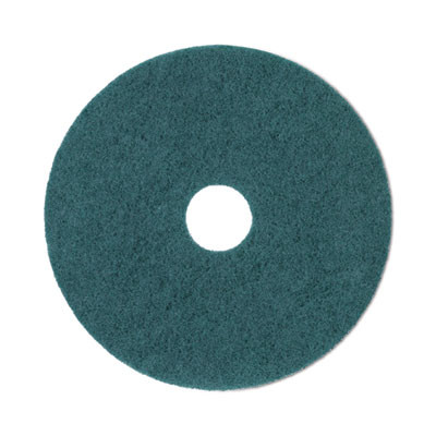 Heavy-Duty Scrubbing Floor Pads, 20" Diameter, Green, 5/Carton