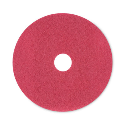 Buffing Floor Pads, 20" Diameter, Red, 5/Carton