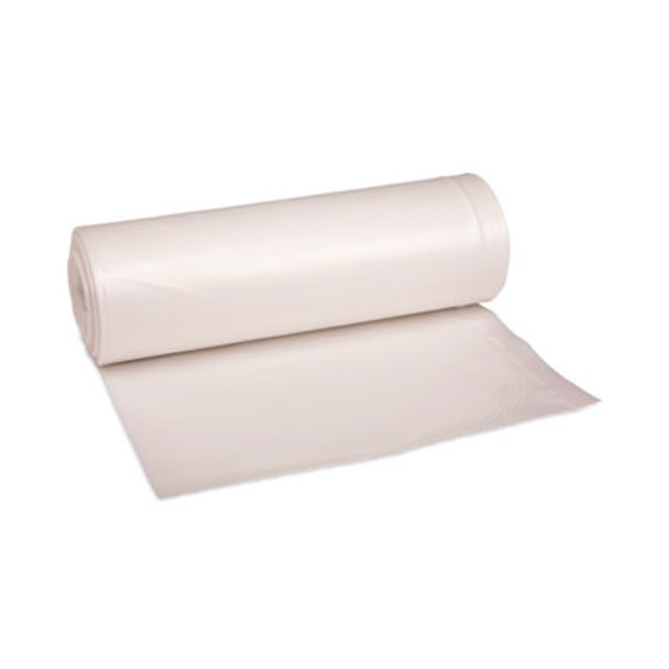 High-Density Can Liners, 45 Gal, 19 Mic, 40" x 46", Natural, Perforated Roll, 25 Bags/Roll, 6 Rolls/Carton
