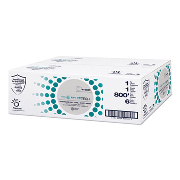 Dissolvetech Paper Towel, 1-Ply, 7.8" x 800 Ft, White, 6 Rolls/Case