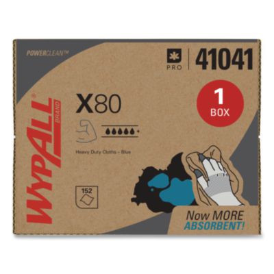 Power Clean X80 Heavy Duty Cloths, 11.1 x 16.8, Blue, 152 Wipers/Carton