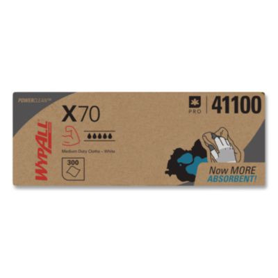 X70 Cloths, Flat Sheet, 16.6 x 14.9, White, 300/Carton