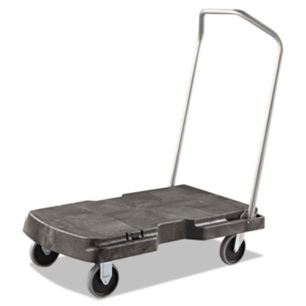 Triple Trolley Platform Truck With Angled-Loop Handle, 500 Lb Capacity, 20.5 x 32.5 x 35, Black
