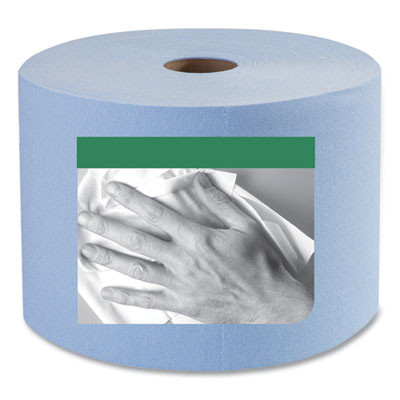Heavy-Duty Paper Wiper, 1-Ply, 11.1" x 800 Ft, Blue