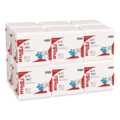 L20 Towels, 1/4 Fold, 4-Ply, 12.5 x 12 Unscented, White, 68/Pack, 12 Packs/Carton