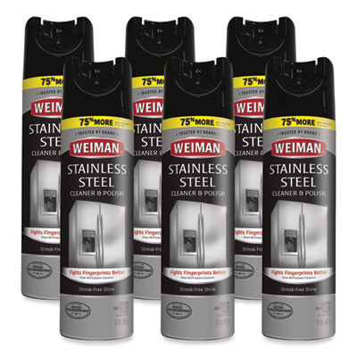 Stainless Steel Cleaner And Polish, 17 Oz Aerosol, 6/Carton