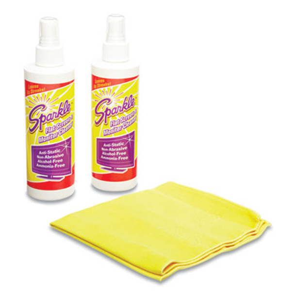 Flat Screen And Monitor Cleaner, Pleasant Scent, 8 Oz Bottle, 2/Pack, 6/Carton