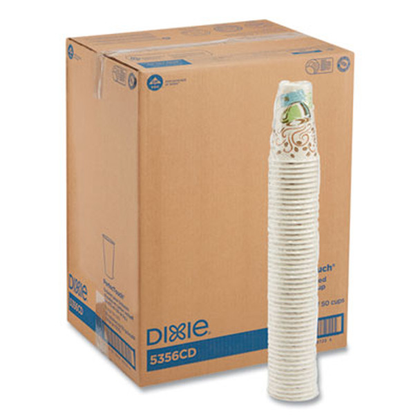 Perfectouch Paper Hot Cups, 16 Oz, Coffee Haze Design, 50/Sleeve, 20 Sleeves/Carton