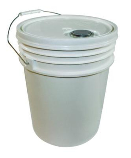Utility Bucket With Lid, 5 Gal, Polyethylene, White, 11.25" Dia
