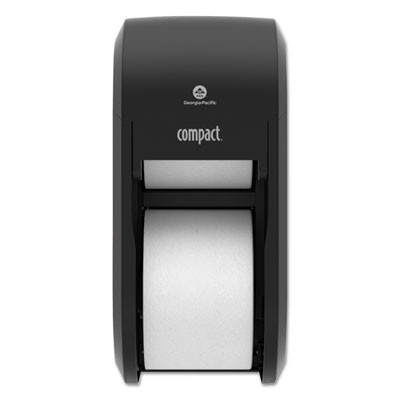 Compact Vertical Double Roll Coreless Tissue Dispenser, 14.06 x 6.69 x 8.19, Black