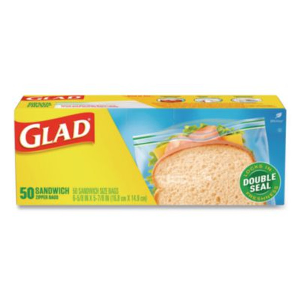Zipper Food Storage Plastic Sandwich Bags, 6.63 x 5.88, Clear, 50 Bags/Box, 12 Boxes/Carton