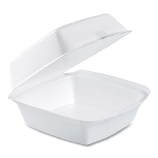 Foam Hinged Lid Containers, 6 X 5.78 X 3, White, 500/Carton