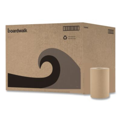 Hardwound Paper Towels, 1-Ply, 8" x 350 Ft, Natural, 12 Rolls/Carton