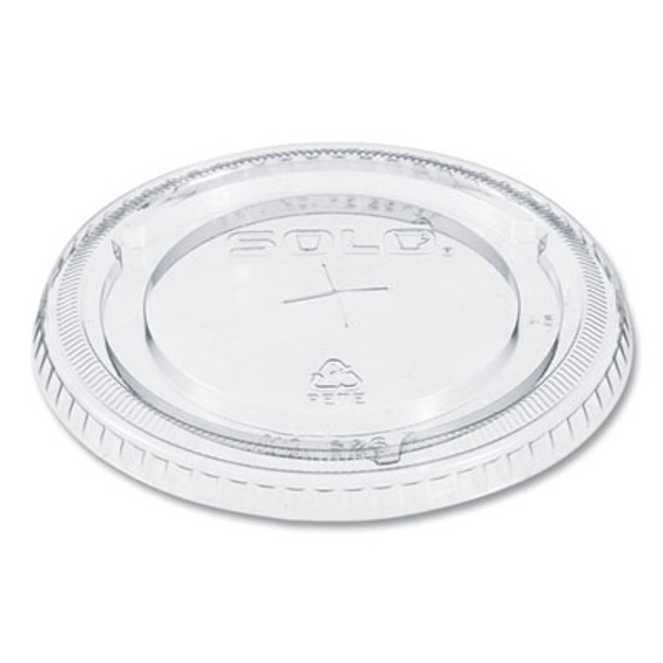 Pete Flat Straw-Slot Cold Cup Lids, Fits 16 Oz To 24 Oz Cold Cups, Plastic, Clear, 100/Pack, 10 Packs/Carton