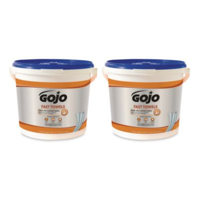 Fast Towels Hand Cleaning Towels, 9 x 10, Fresh Citrus, Blue, 225/Bucket, 2 Buckets/Carton