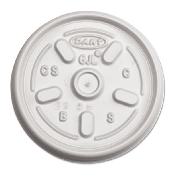 Plastic Lids For Foam Containers, Vented, Fits 3.5 Oz To 6 Oz, White, 100/Pack, 10 Packs/Carton