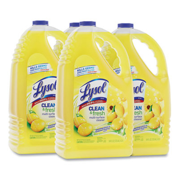 Clean And Fresh Multi-Surface Disinfectant Cleaner, Sparkling Lemon And Sunflower Essence, 144 Oz Bottle, 4/Carton