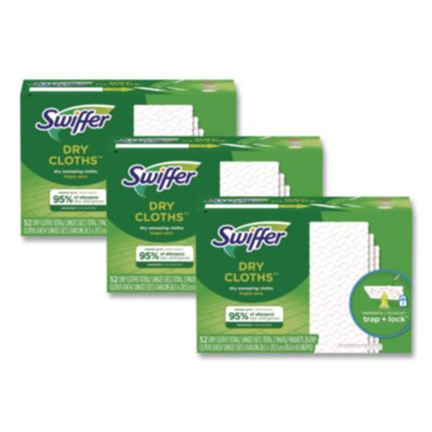 Dry Refill Cloths, 10.4 x 8, White, 52/Box, 3 Boxes/Carton