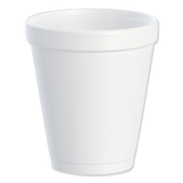 Foam Drink Cups, 8 Oz, White, 25/Bag, 40 Bags/Carton