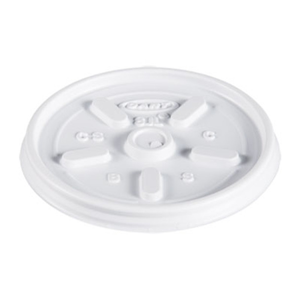 Plastic Lids, Vented, Fits 8 Oz To 10 Oz Hot/Cold Foam Cups, White, 100/Pack, 10 Packs/Carton