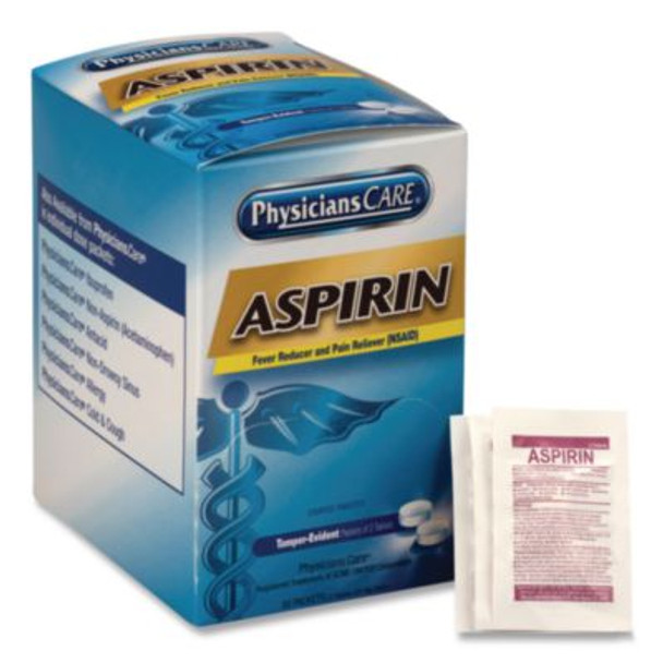 Aspirin Tablets, Two-Pack, 50 Packs/Box