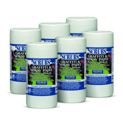Graffiti And Spray Paint Remover Towels, Citrus, 10 x 12, Neutral Scent, White/Orange, 30/Canister, 6 Canisters/Carton