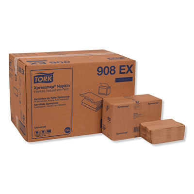 Xpressnap Interfold Dispenser Napkins, 1-Ply, 13 X 8.5, Natural, 500/Pack, 12 Packs/Carton