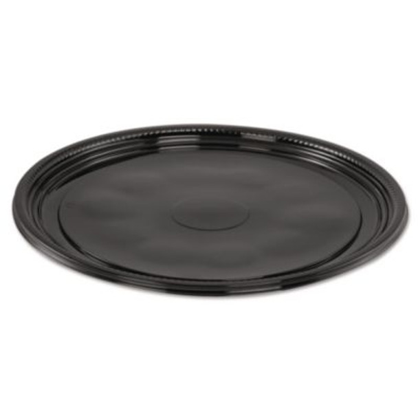 Caterline Casuals Thermoformed Platters, 12" Diameter, Black. Plastic, 25/Carton
