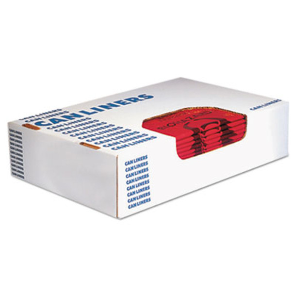 Healthcare Biohazard Printed Can Liners, Biohazard Infectious Waste, 45 Gal, 3 Mil, 40" x 46", Red, Flat Pack, 75/Carton