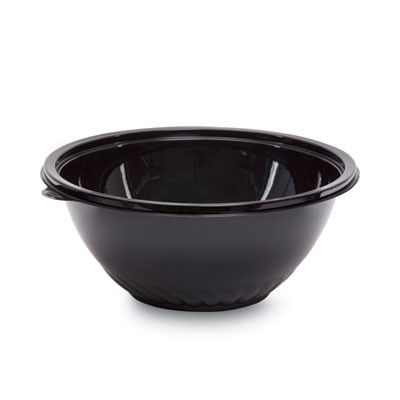 Caterline Pack n' Serve Plastic Bowl, 160 Oz, 12" Diameter x 5" h, Black, 25/Carton