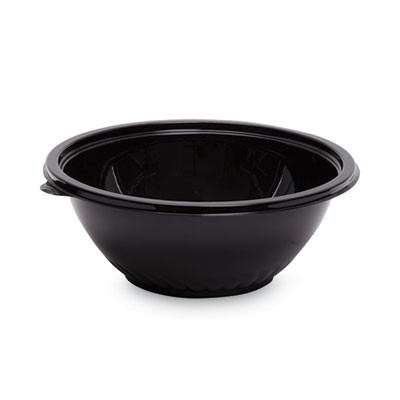 Caterline Pack n' Serve Plastic Bowl, 80 Oz, 10" Diameter x 4" h, Black, Plastic, 25/Carton